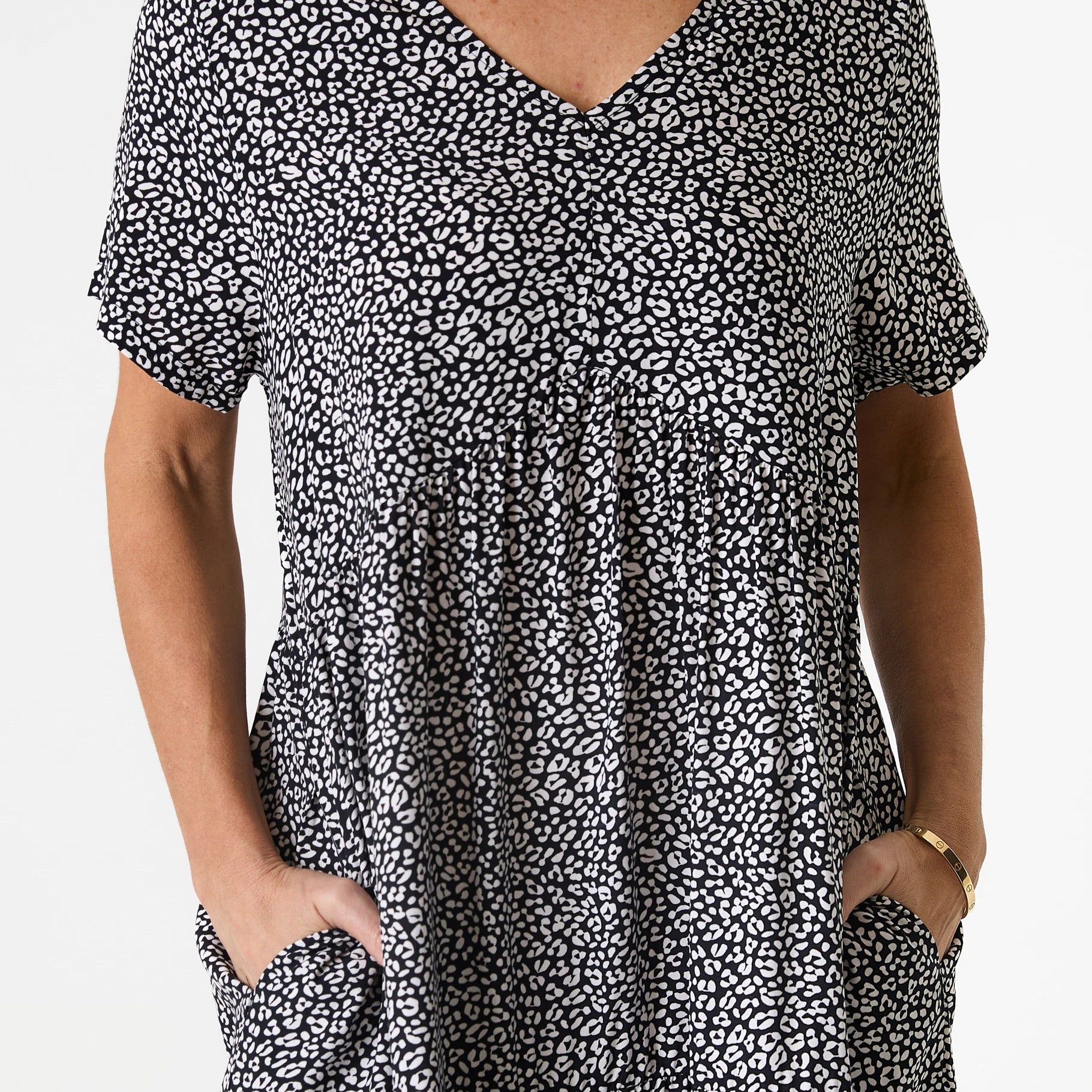 Mini Leopard Print Tiered Dress