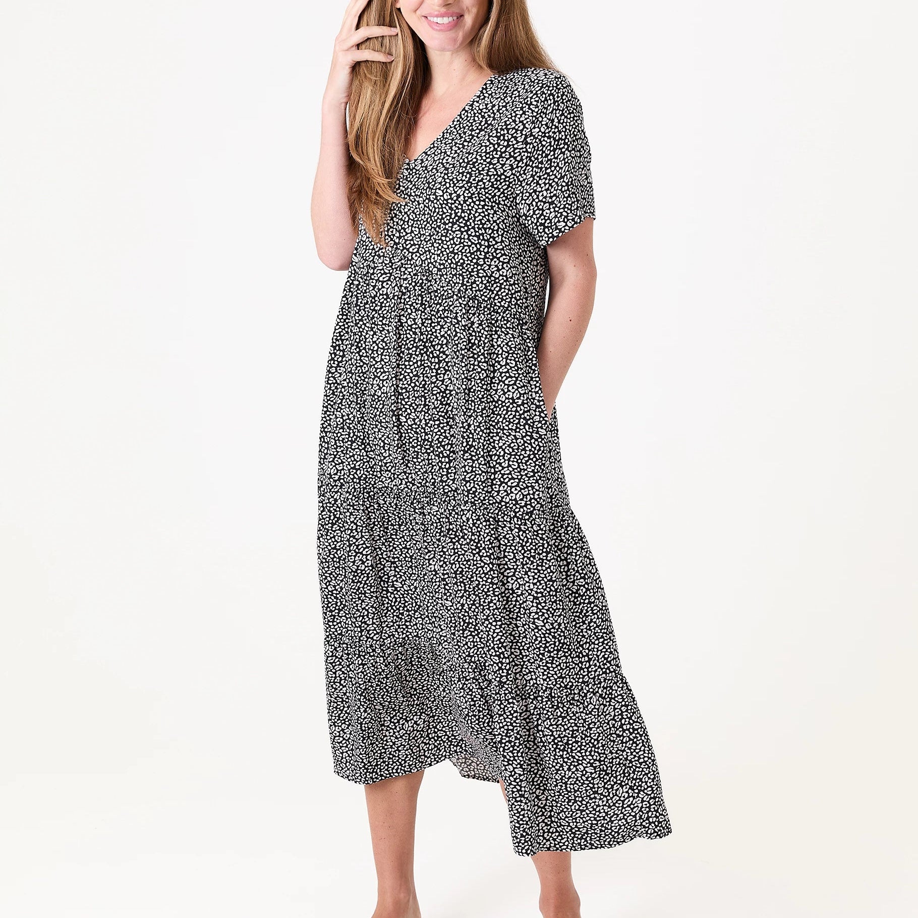 Mini Leopard Print Tiered Dress