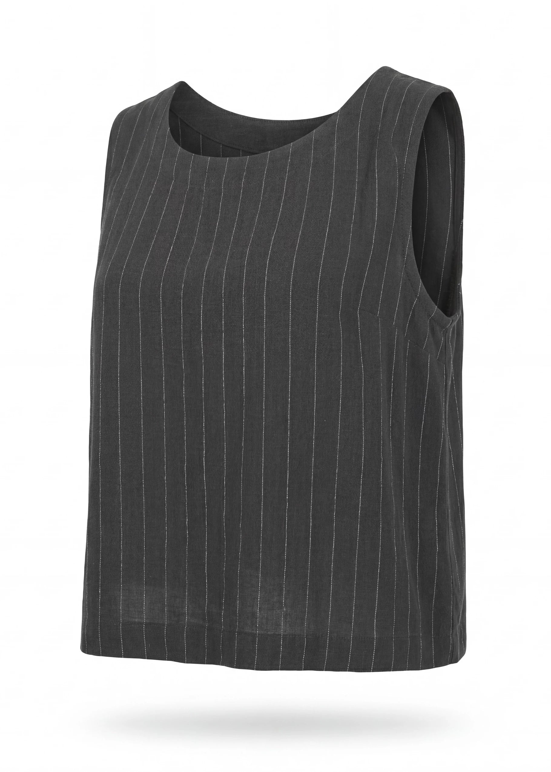 Linen Stripe Button Back Vest