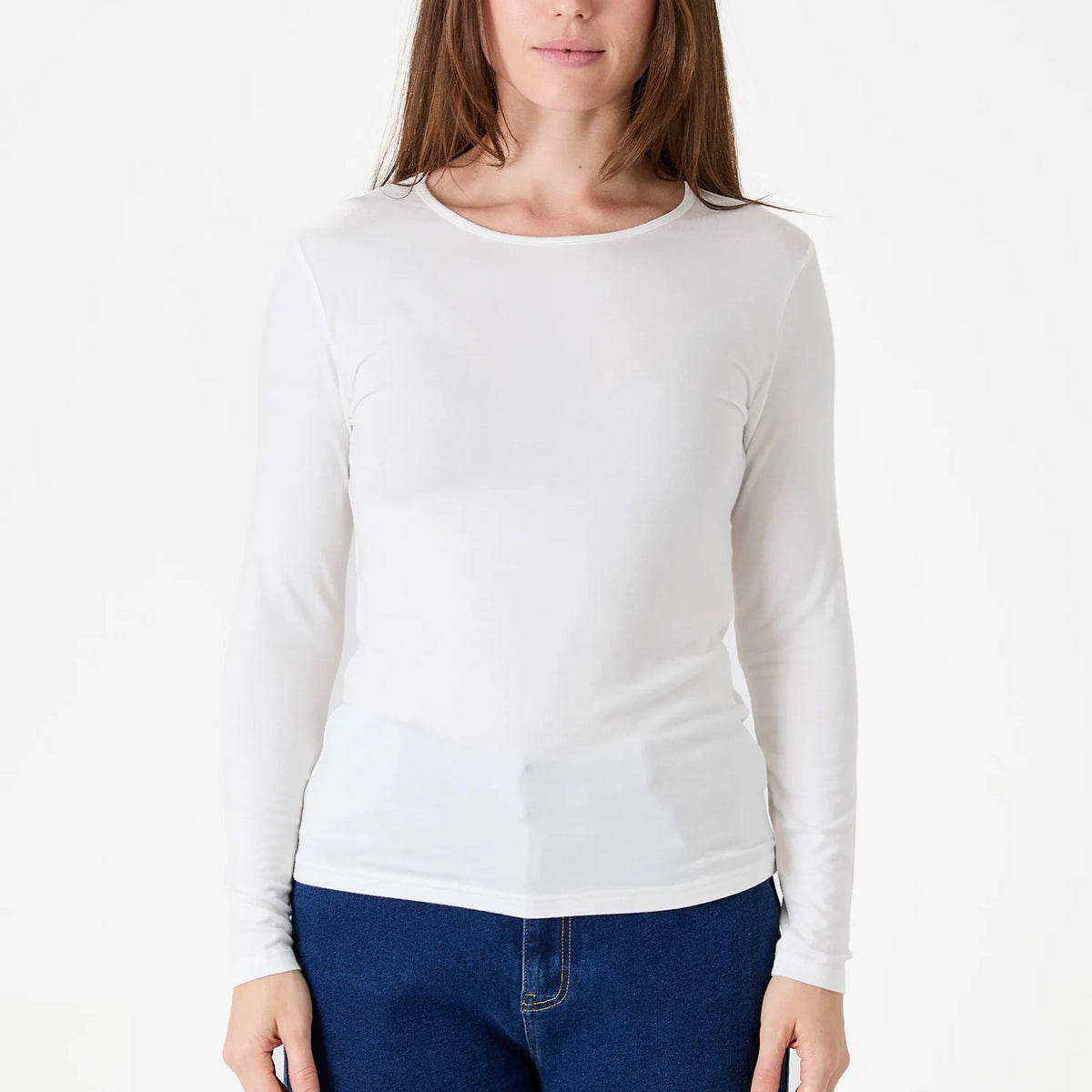 Long Sleeve Jersey Scoop Neck T-Shirt
