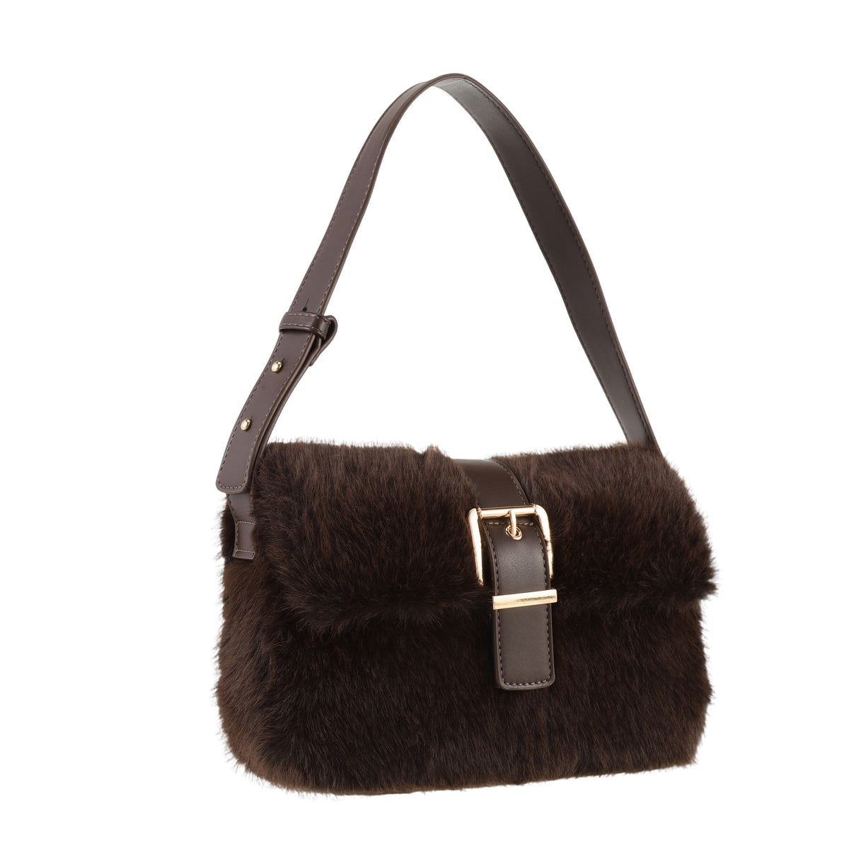 Faux Fur Satchel Shoulder Bag