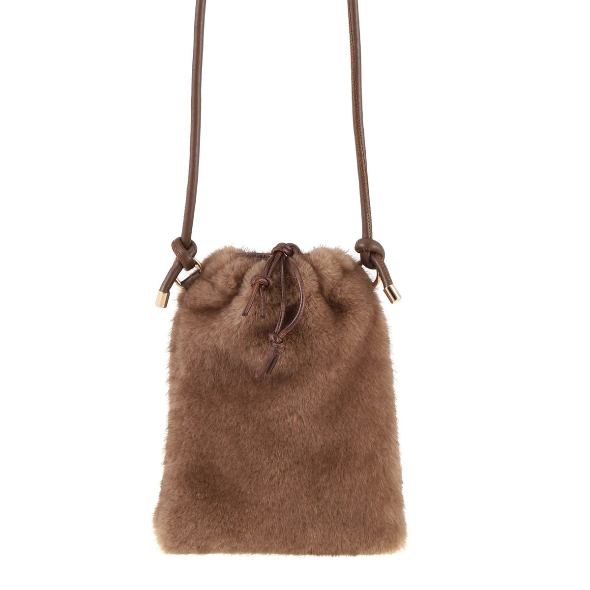 Faux Fur Shoulder Bucket Bag