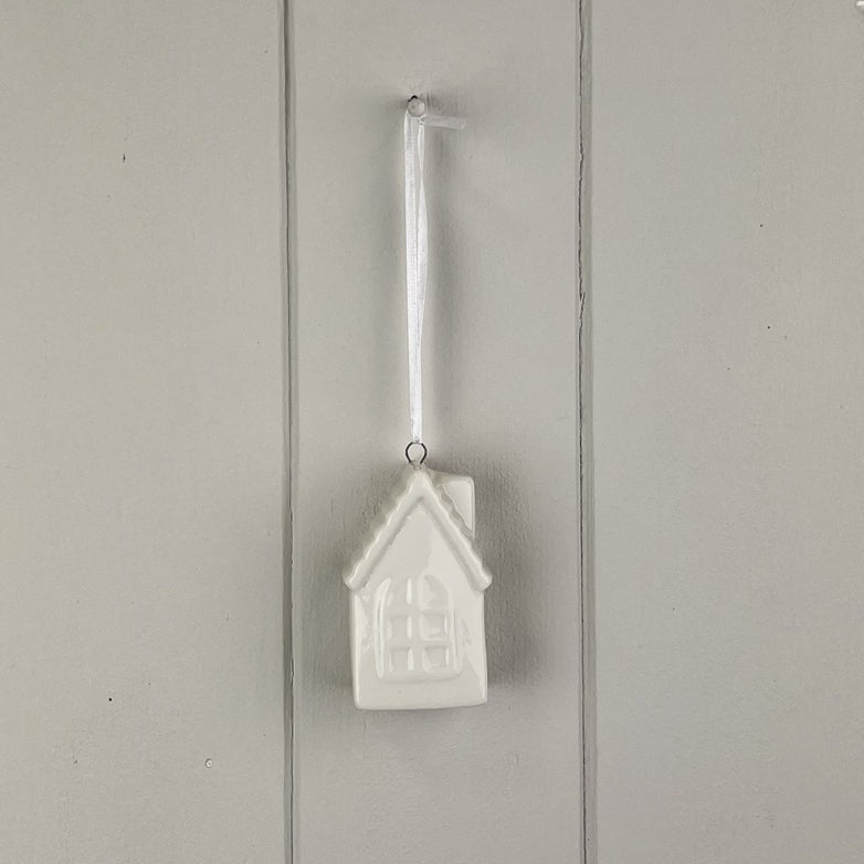 White Ceramic Hanging House Ornament