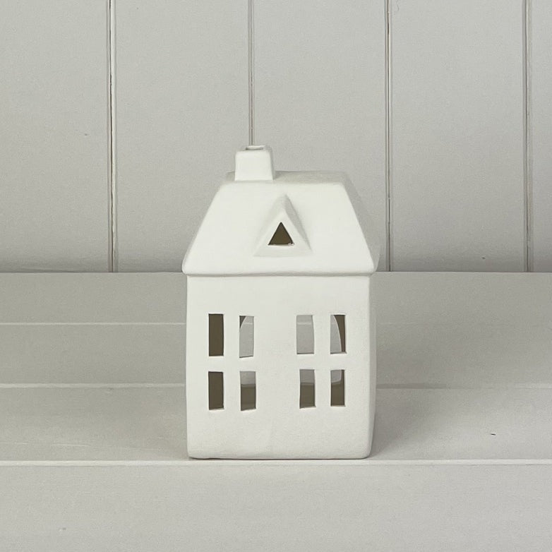 White Ceramic House Tealight Holder