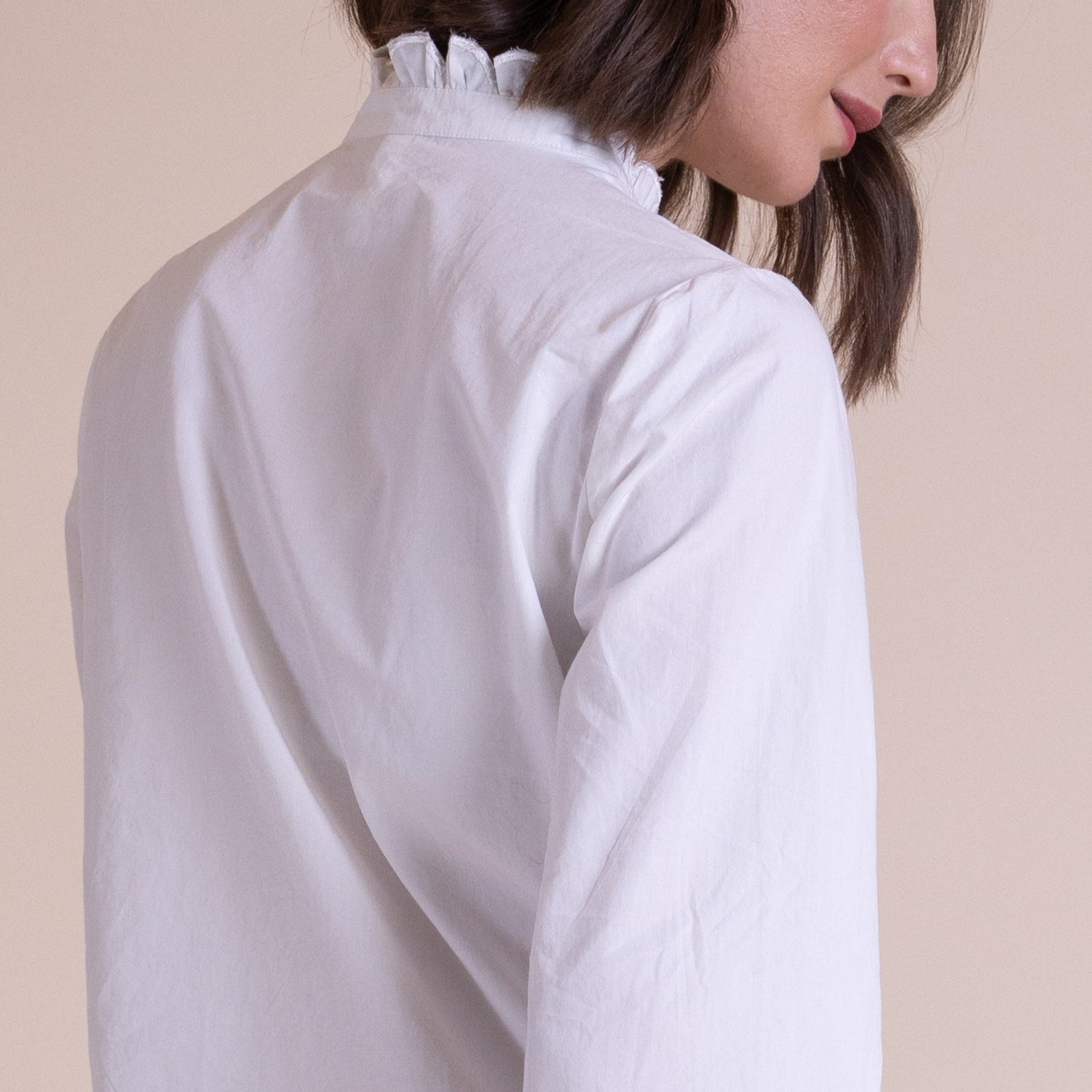 Cotton Scalloped Edge Shirt