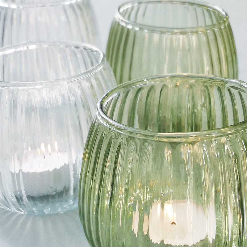 Clear Ribbed Votive Glass