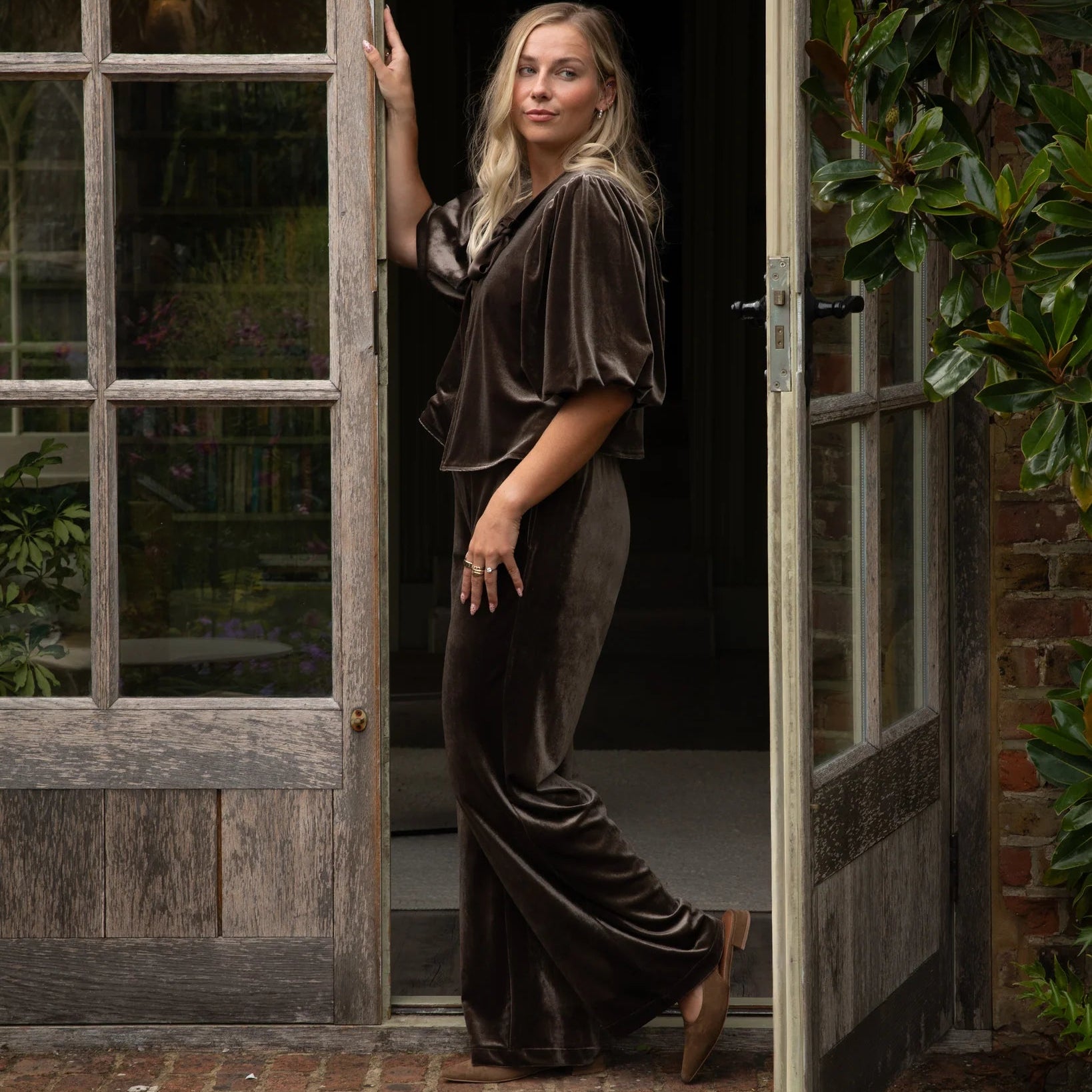 Chalk Evie Velvet Trouser