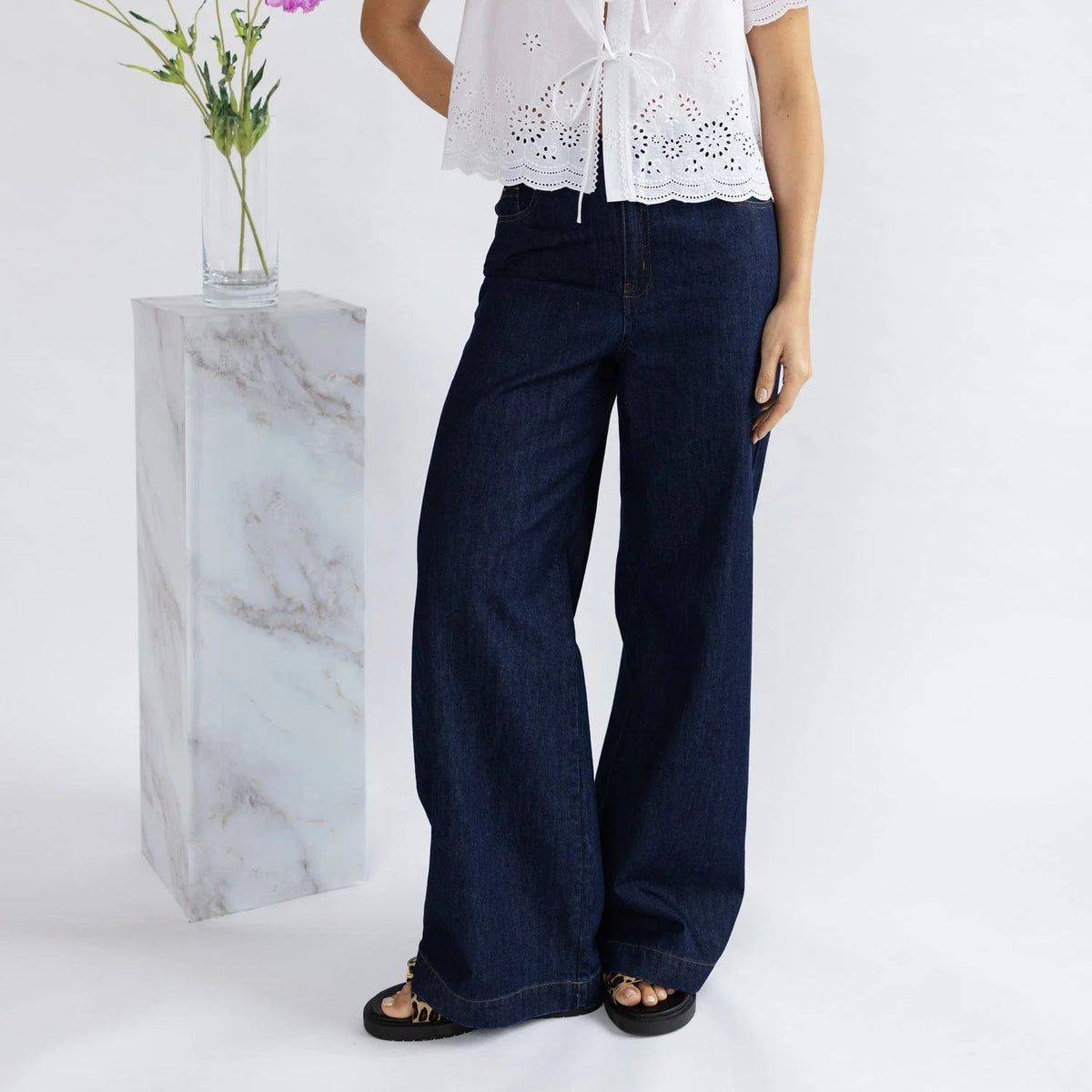 Saige Wide Leg Denim Jeans