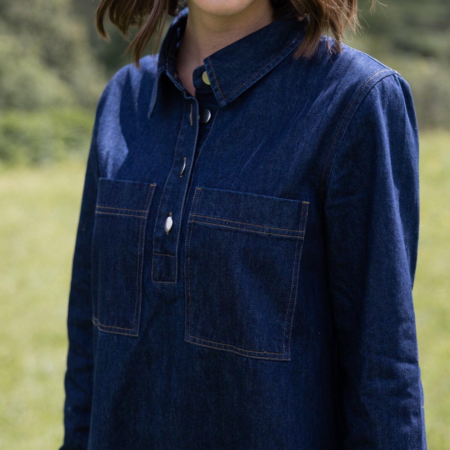 Cotton Denim Shirtdress