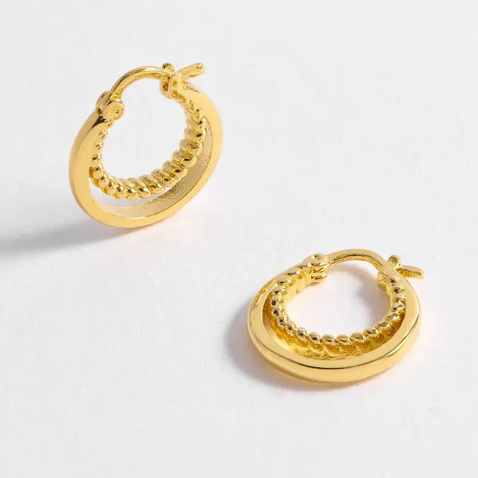 Estella Bartlett Double Twisted Hoop Earrings