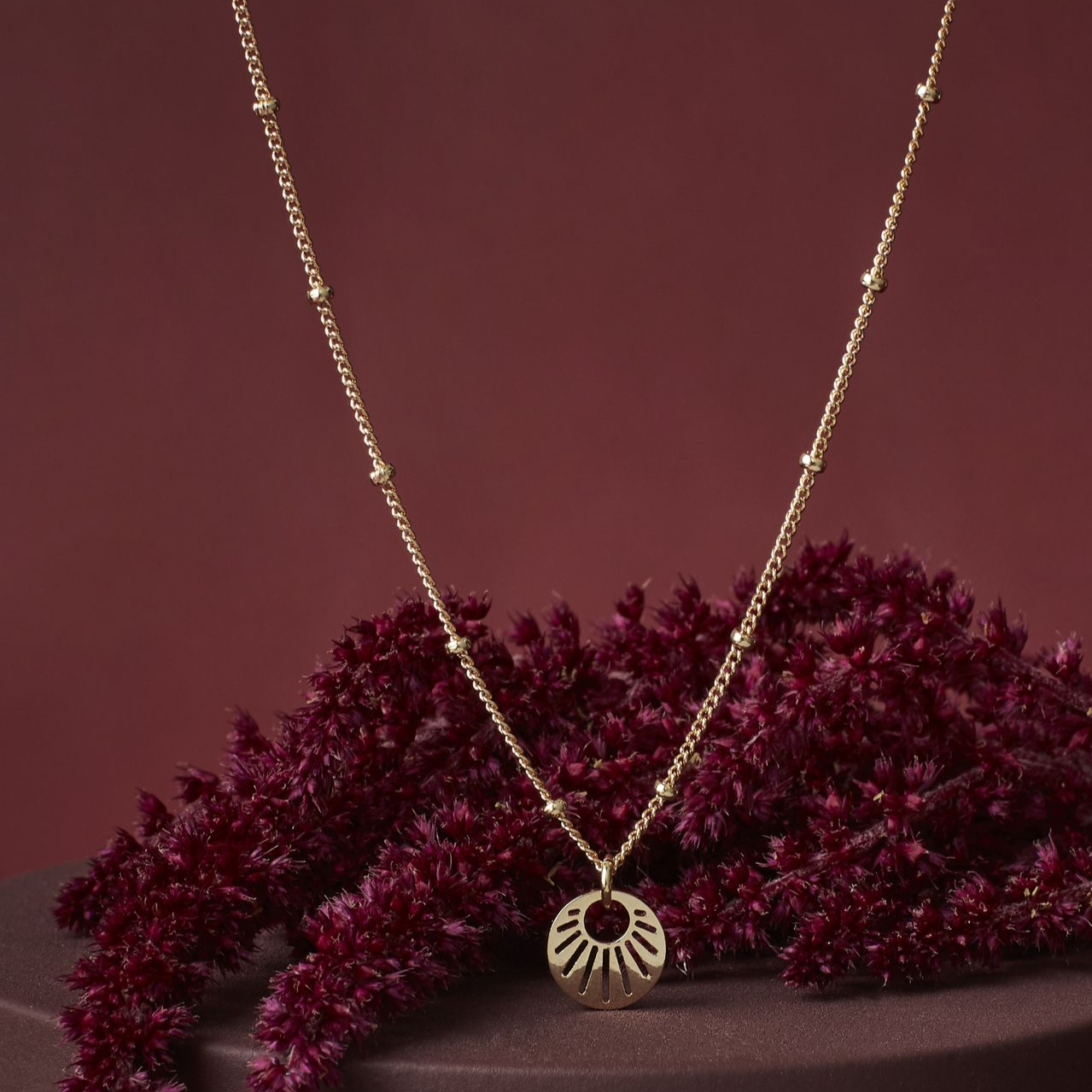 Sunburst Cut Out Necklace