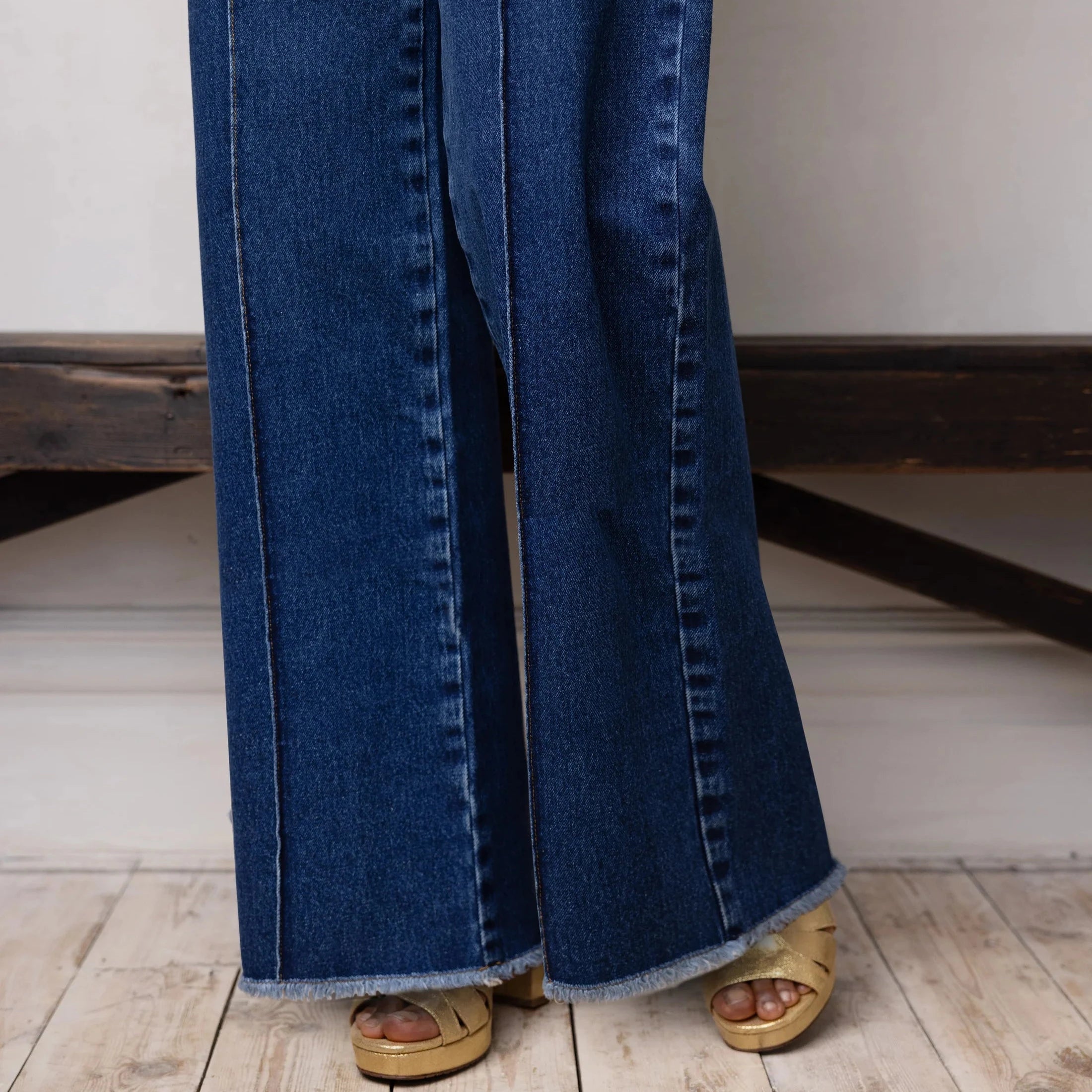 Eleven Loves - Parker Pintuck Wide Leg Jeans