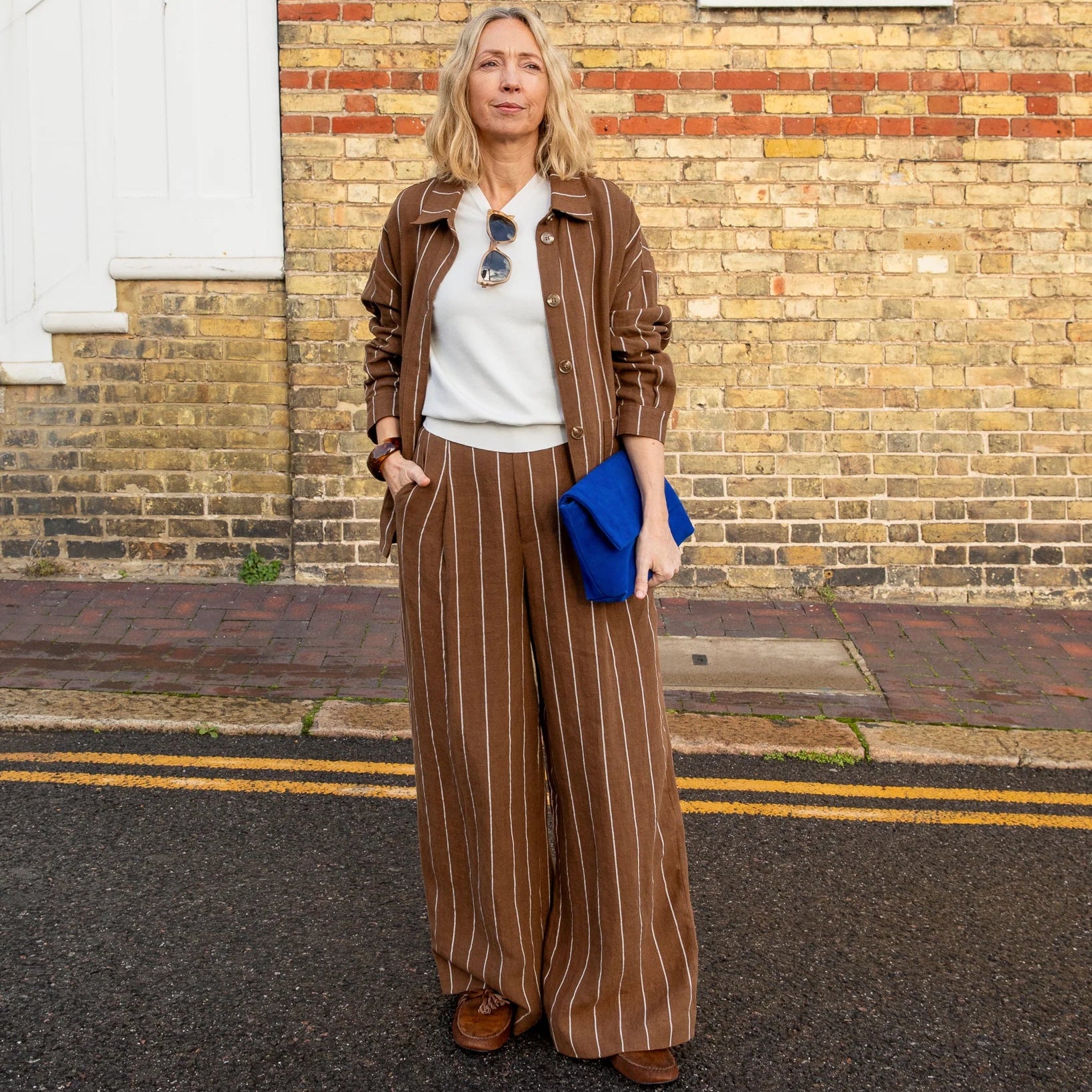 Chalk Jasmine Stripe Trouser