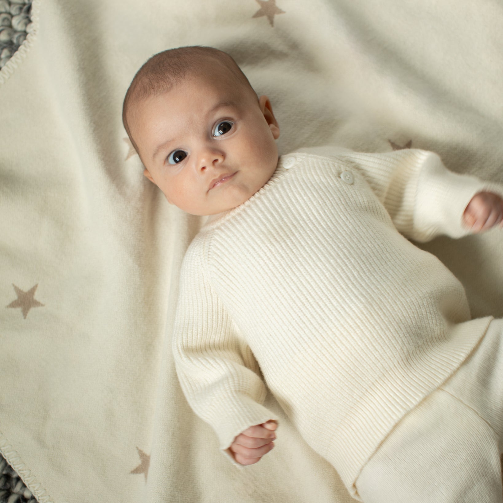 Chalk Mini Fawn Star Blanket