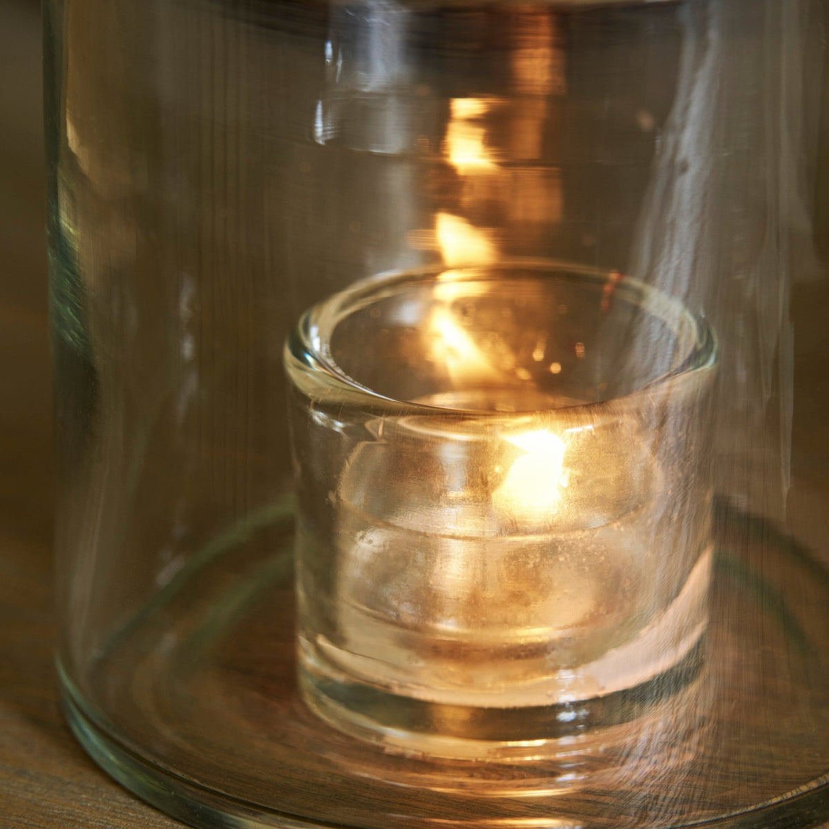 Highbury Recycled Clear Glass Tealight Holders, Set of 2 (Small)