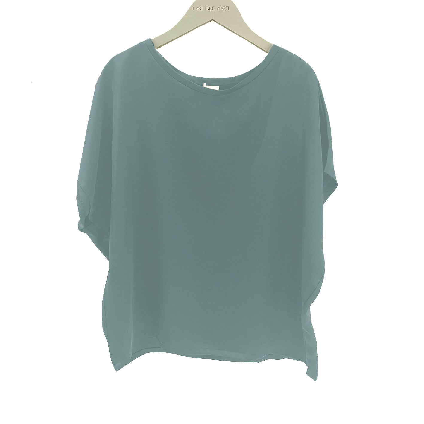 White Leaf Satin Cap Sleeved Blouse