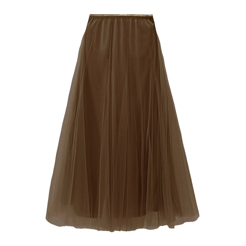 White Leaf Tulle Skirt