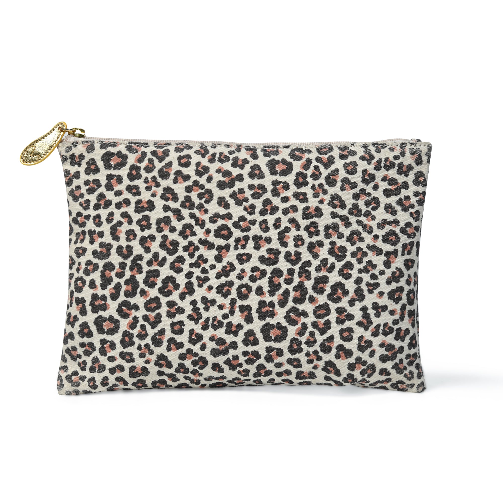 Lily Leopard Print Canvas Pouch Bag