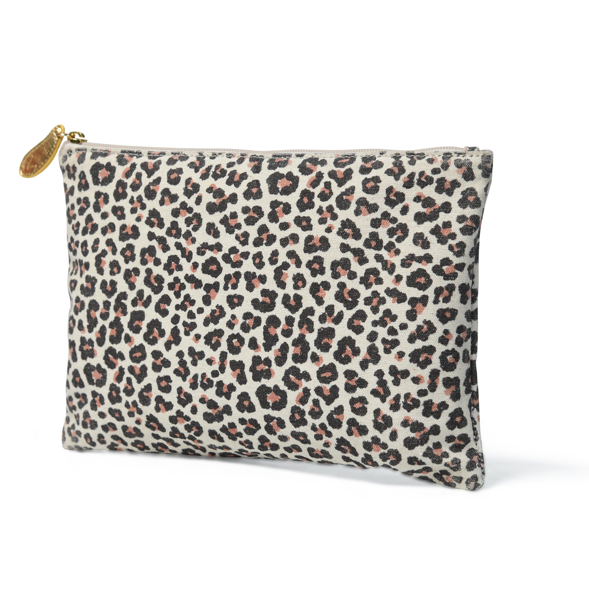 Lily Leopard Print Canvas Pouch Bag