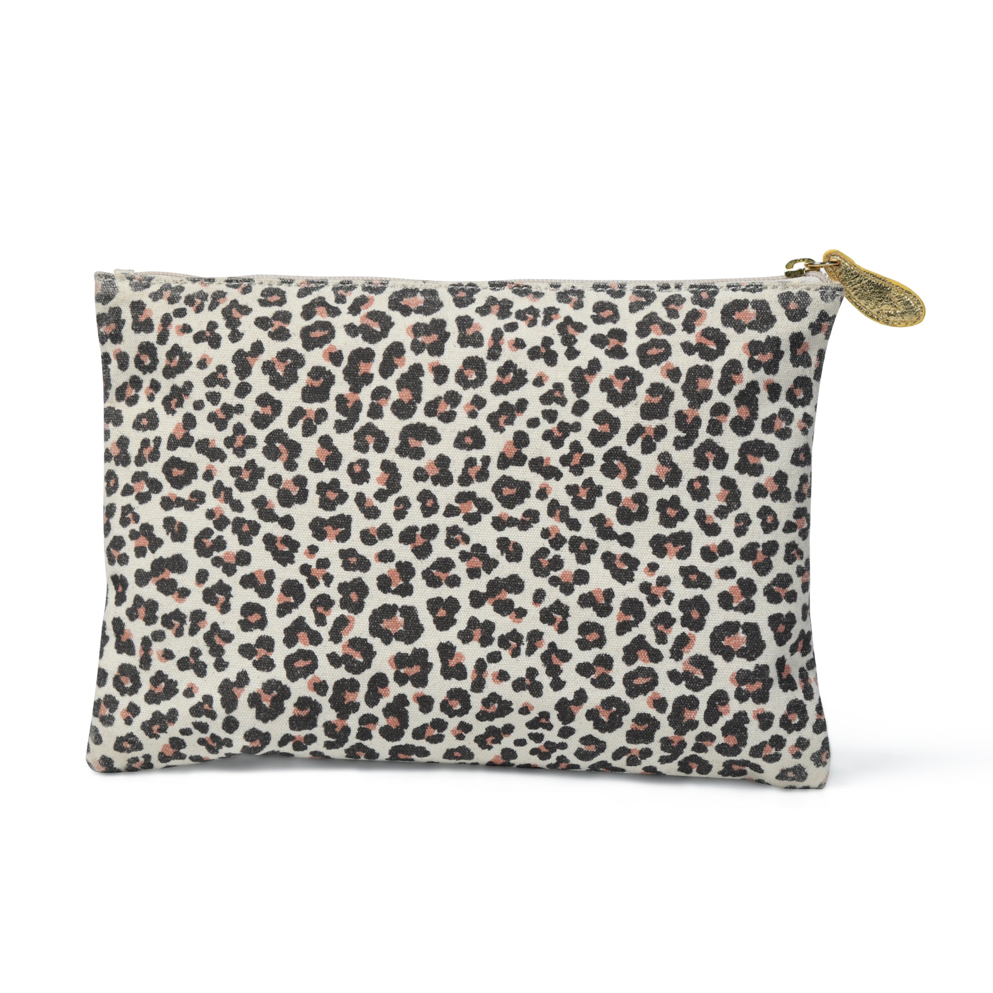 Lily Leopard Print Canvas Pouch Bag
