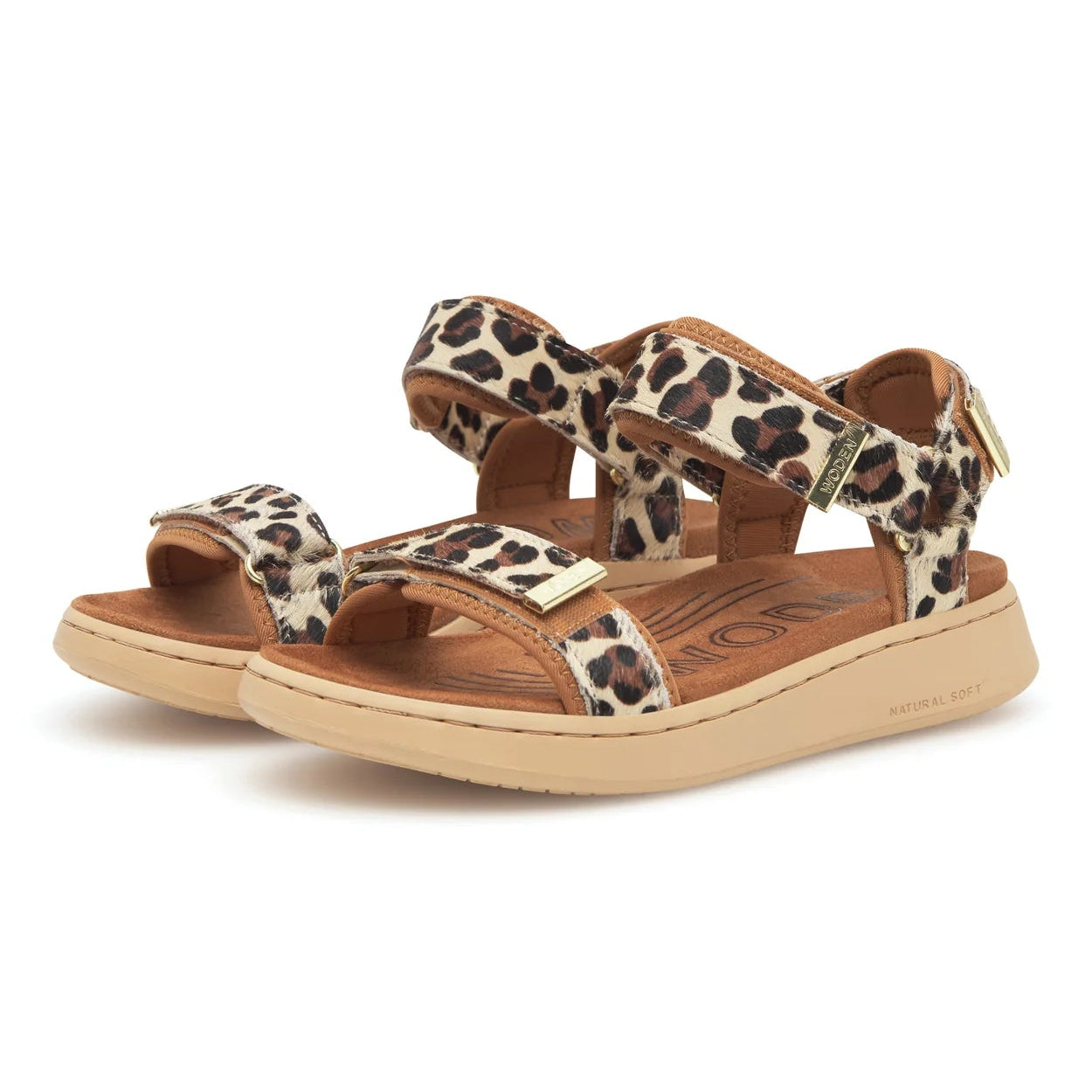 Woden Leopard Line Sandals