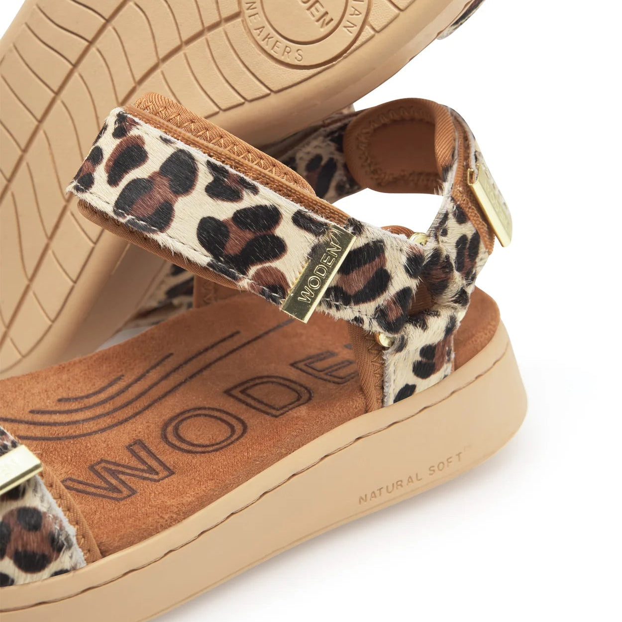 Woden Leopard Line Sandals