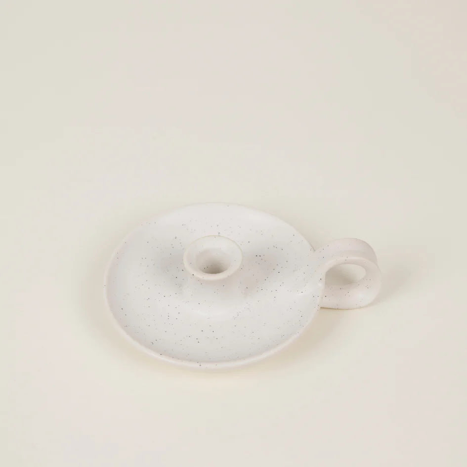 St Eval Speckle Candle Holder with Handle
