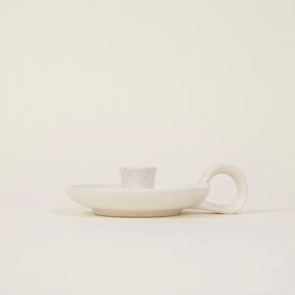 St Eval Speckle Candle Holder with Handle
