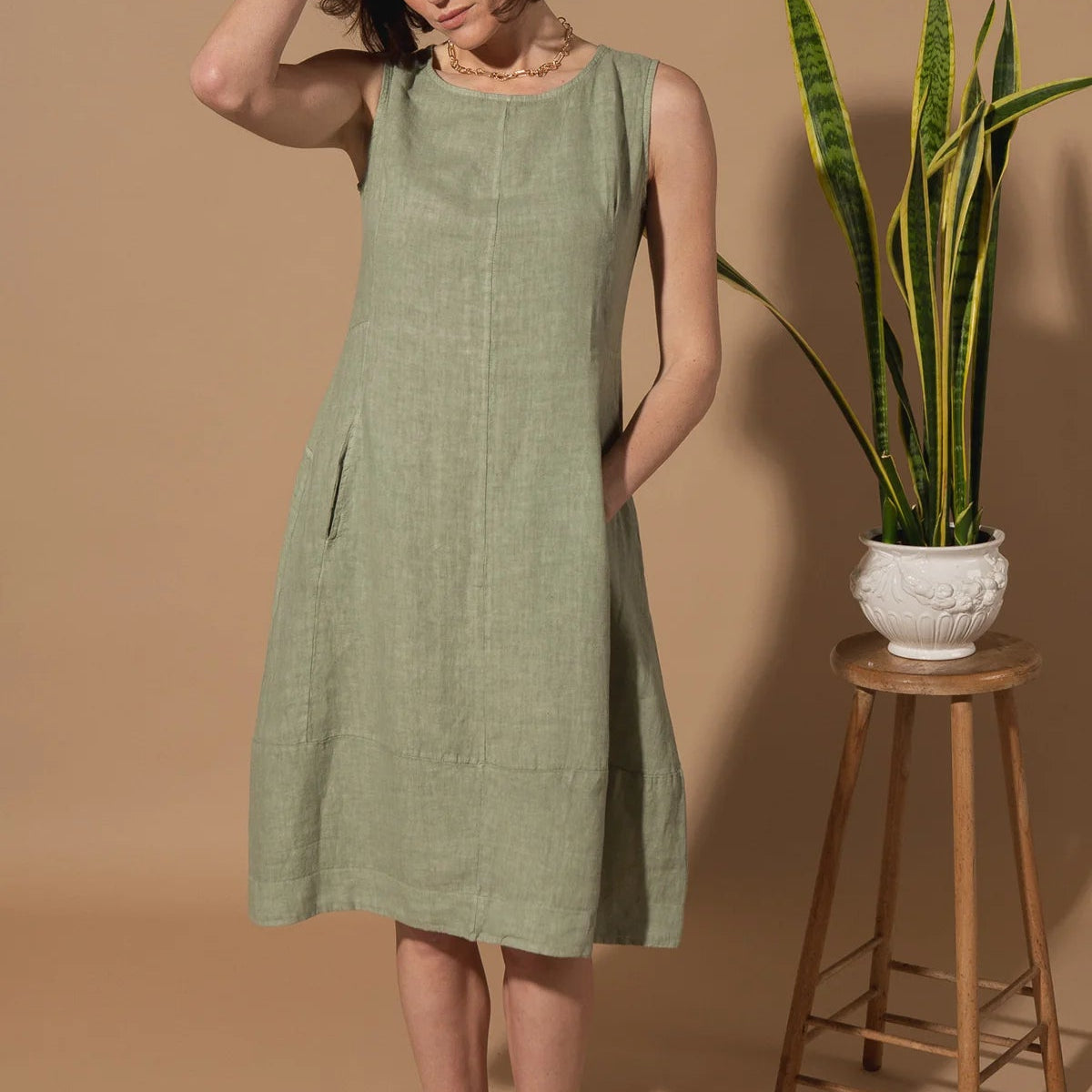Tilley & Grace Alicia Sleeveless Linen Dress