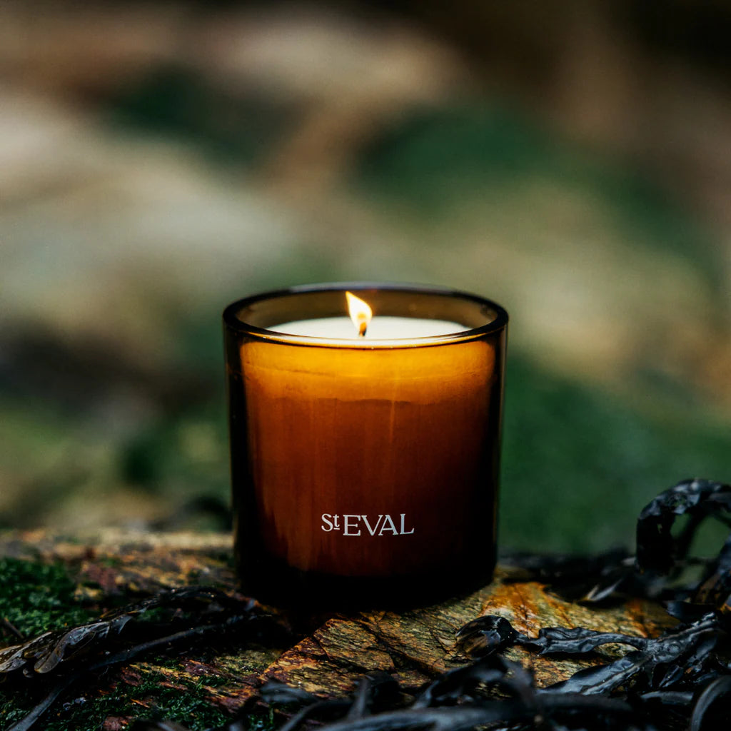 St Eval Amber Glass Candle