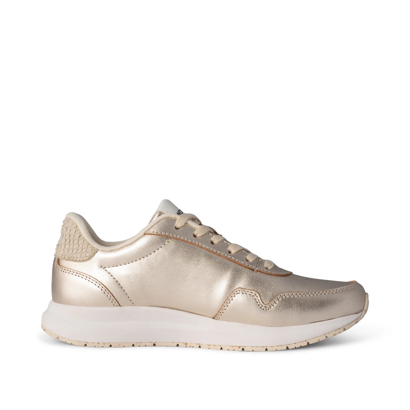 Woden Nora Natural Soft Metallic Trainer Shoe