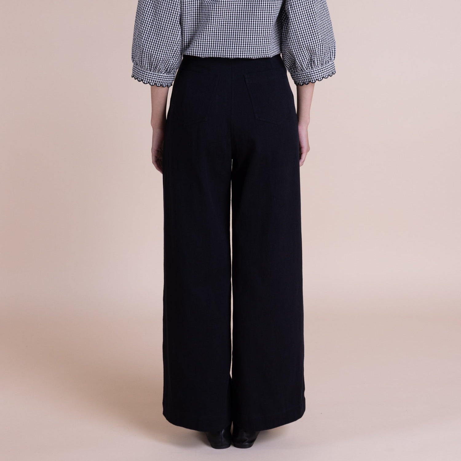 Cotton Drill Wide Leg Jeans