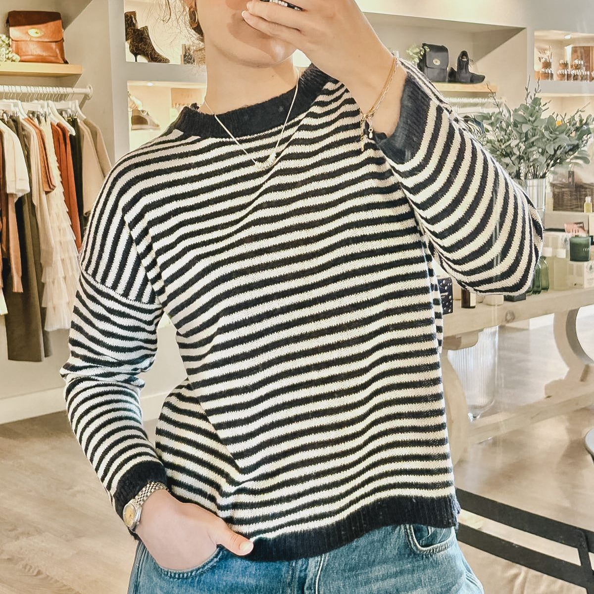 Brielle Striped Italian Wool Blend Jumper
