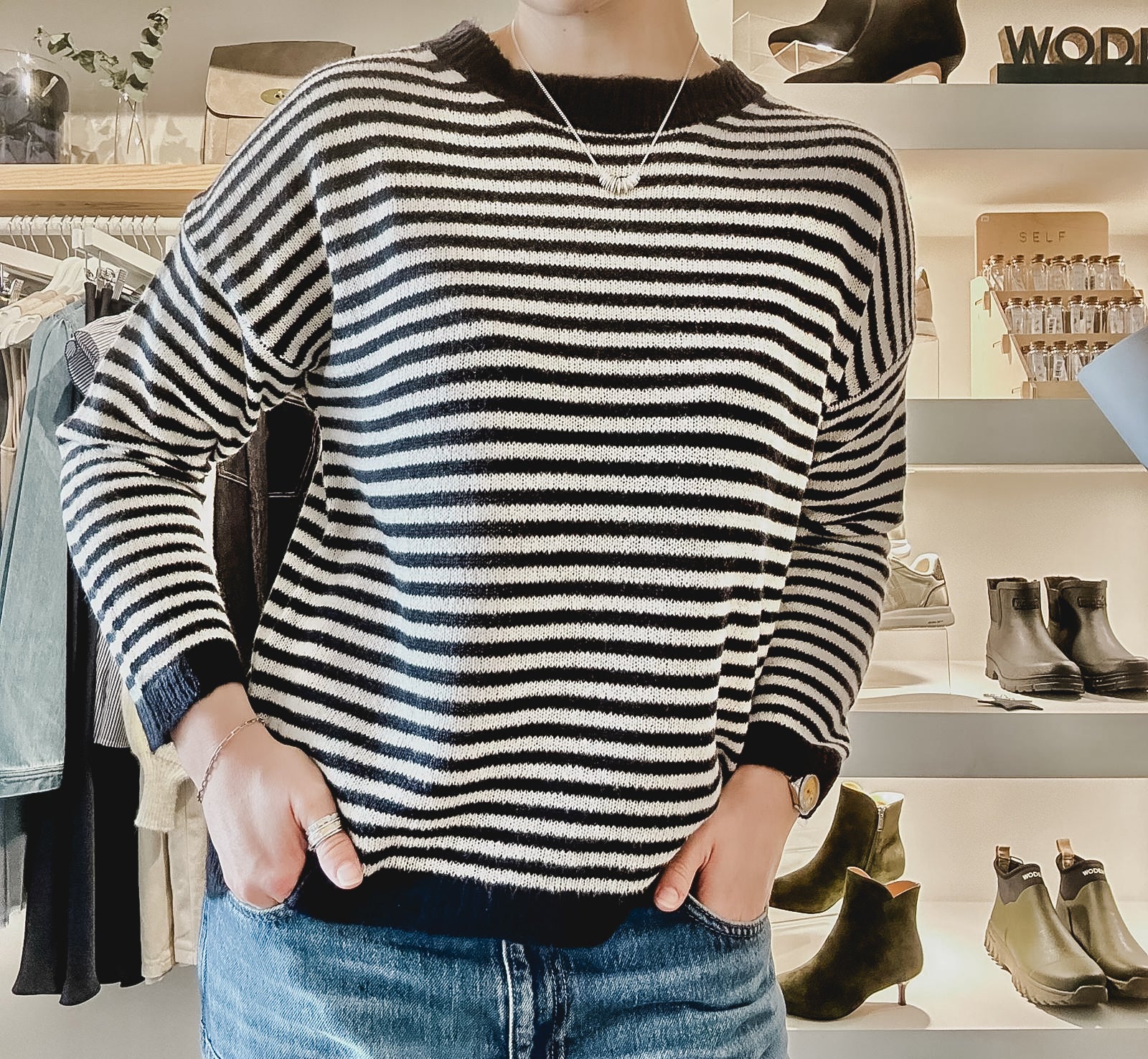 Brielle Striped Italian Wool Blend Jumper