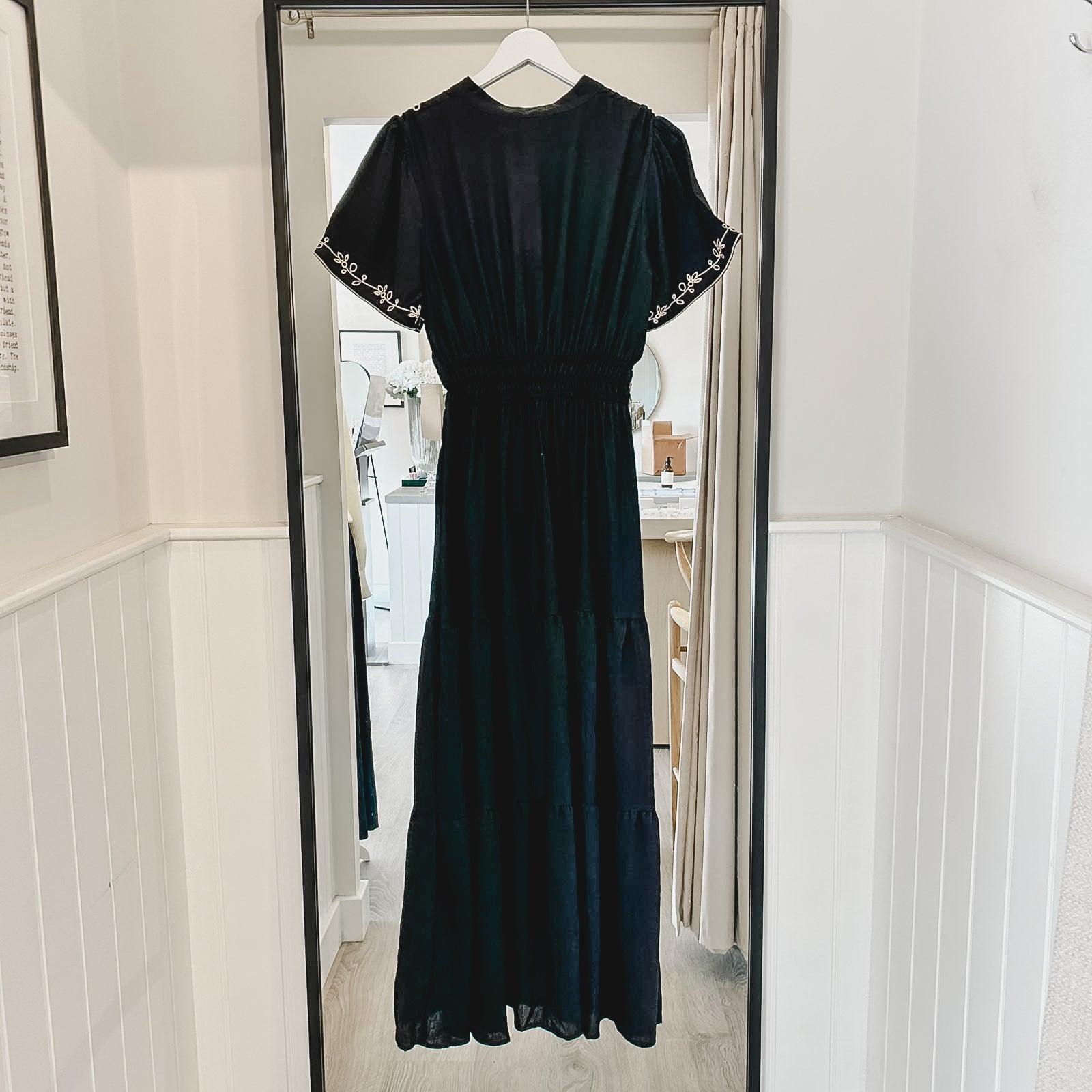 Roxy Black Embroidered Tiered Dress