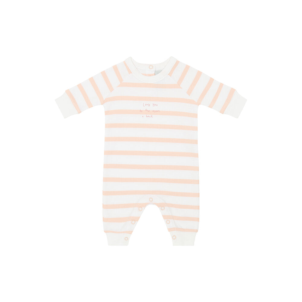 Bob and Blossom 'Love You To The Moon And Back' Breton Striped All In One