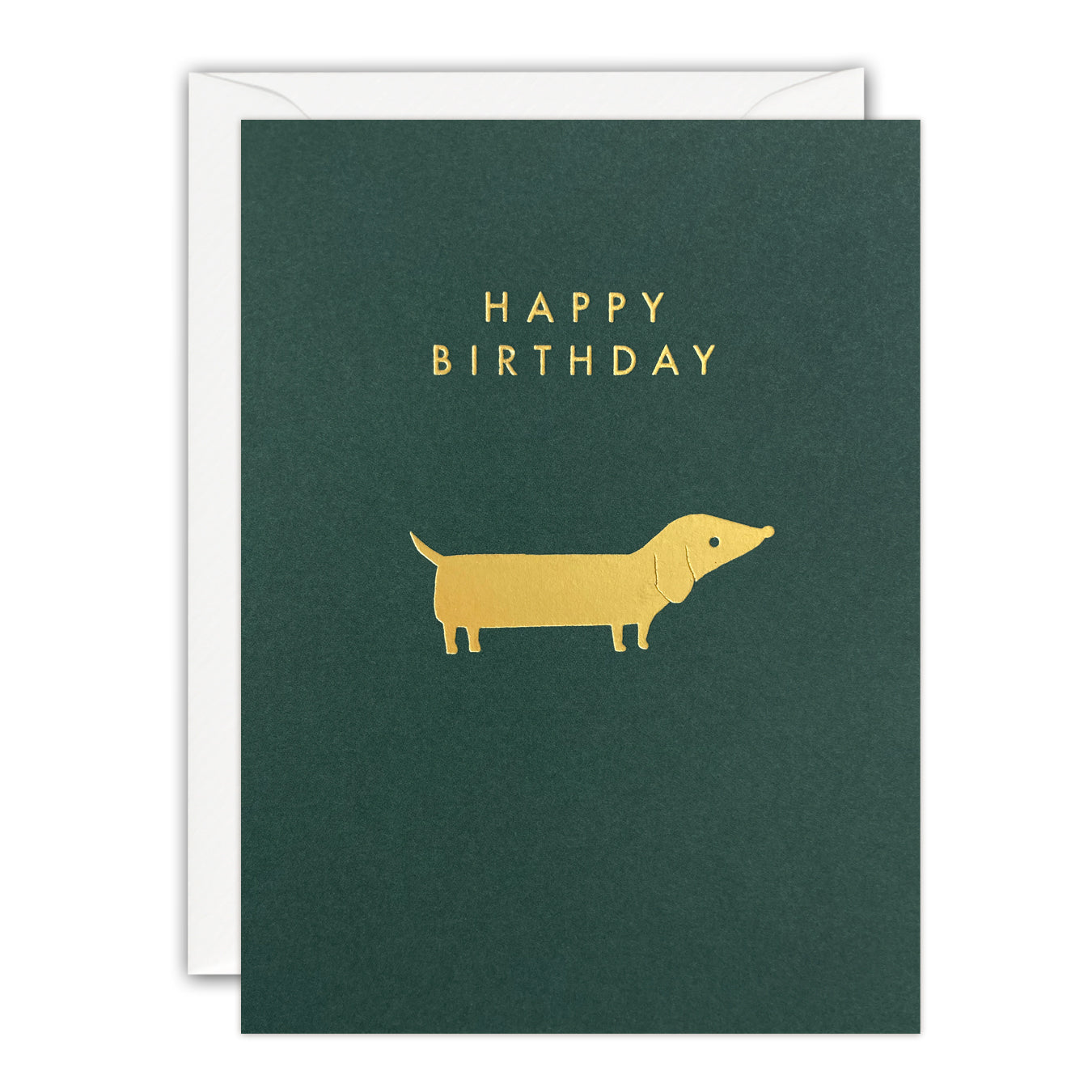 Gold Dachshund Mini Birthday Card