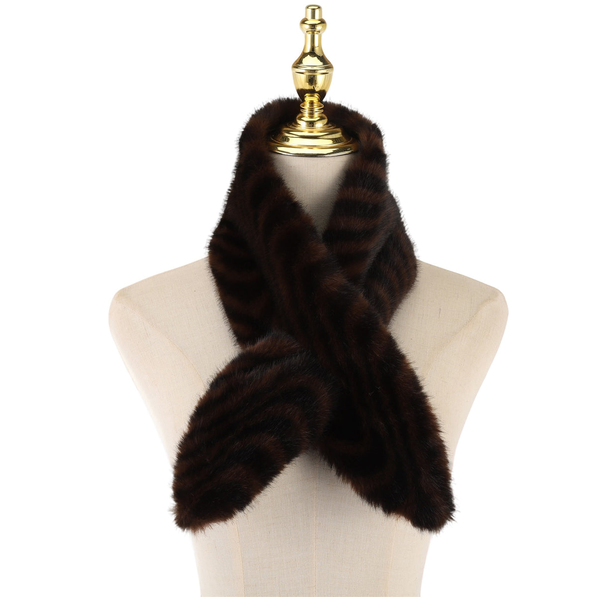Zebra Print Faux Fur Wrap Scarf