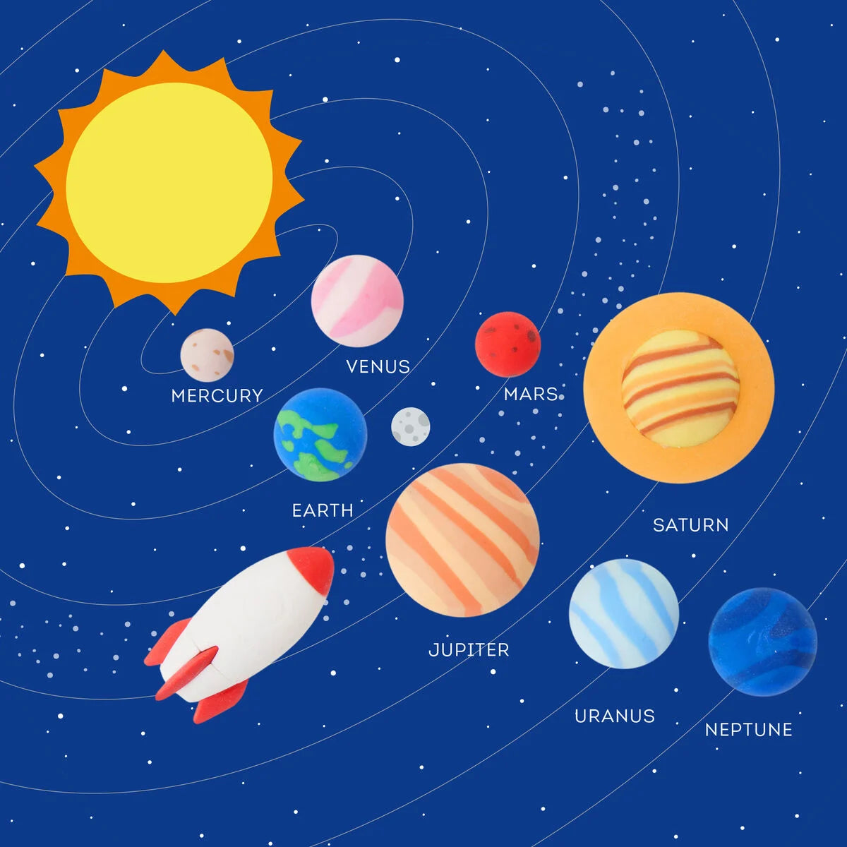 Solar System Erasers (Set of 9)