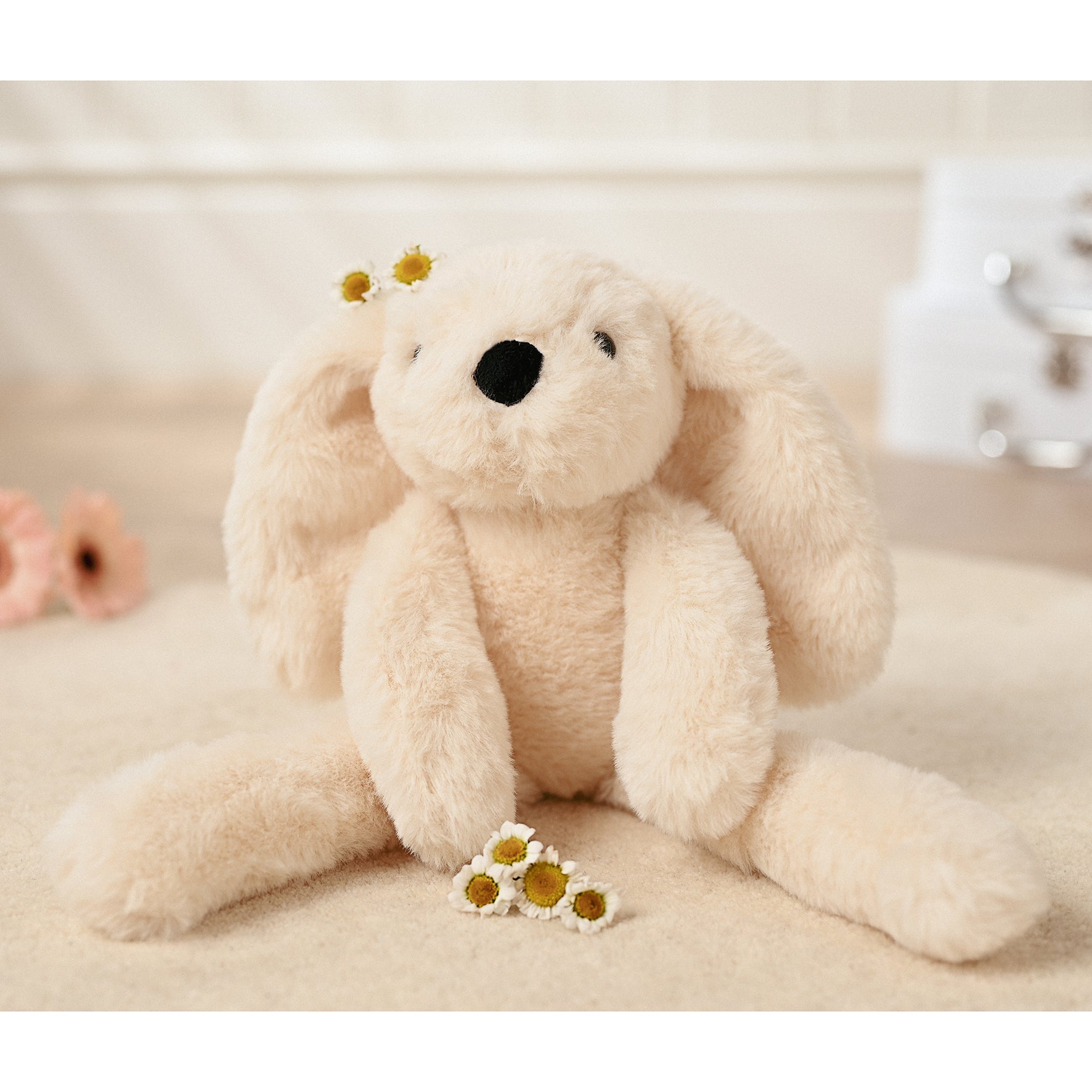 Talia The Plush Long Leg Cream Bunny