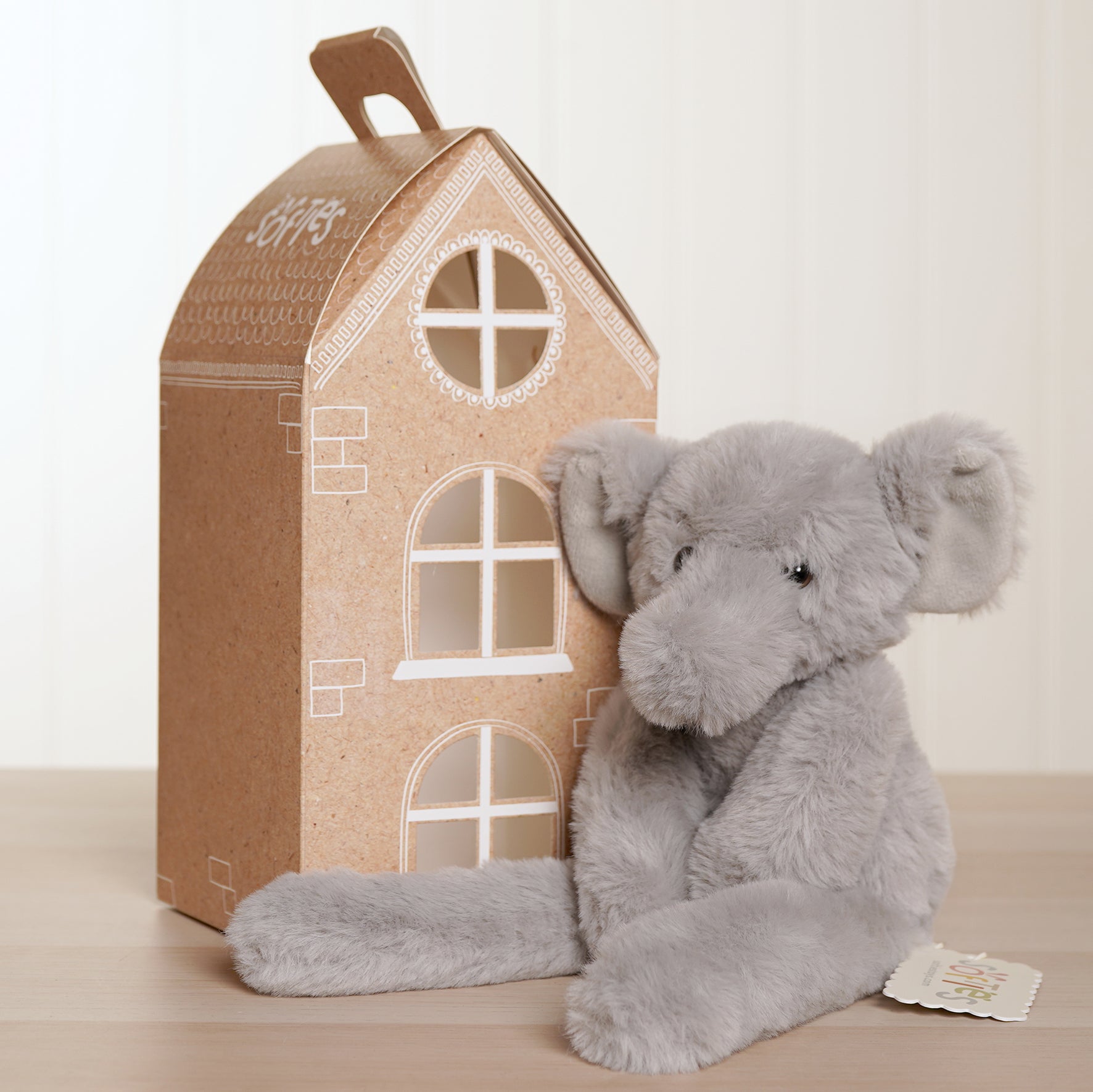 Nelly The Plush Long Leg Grey Elephant
