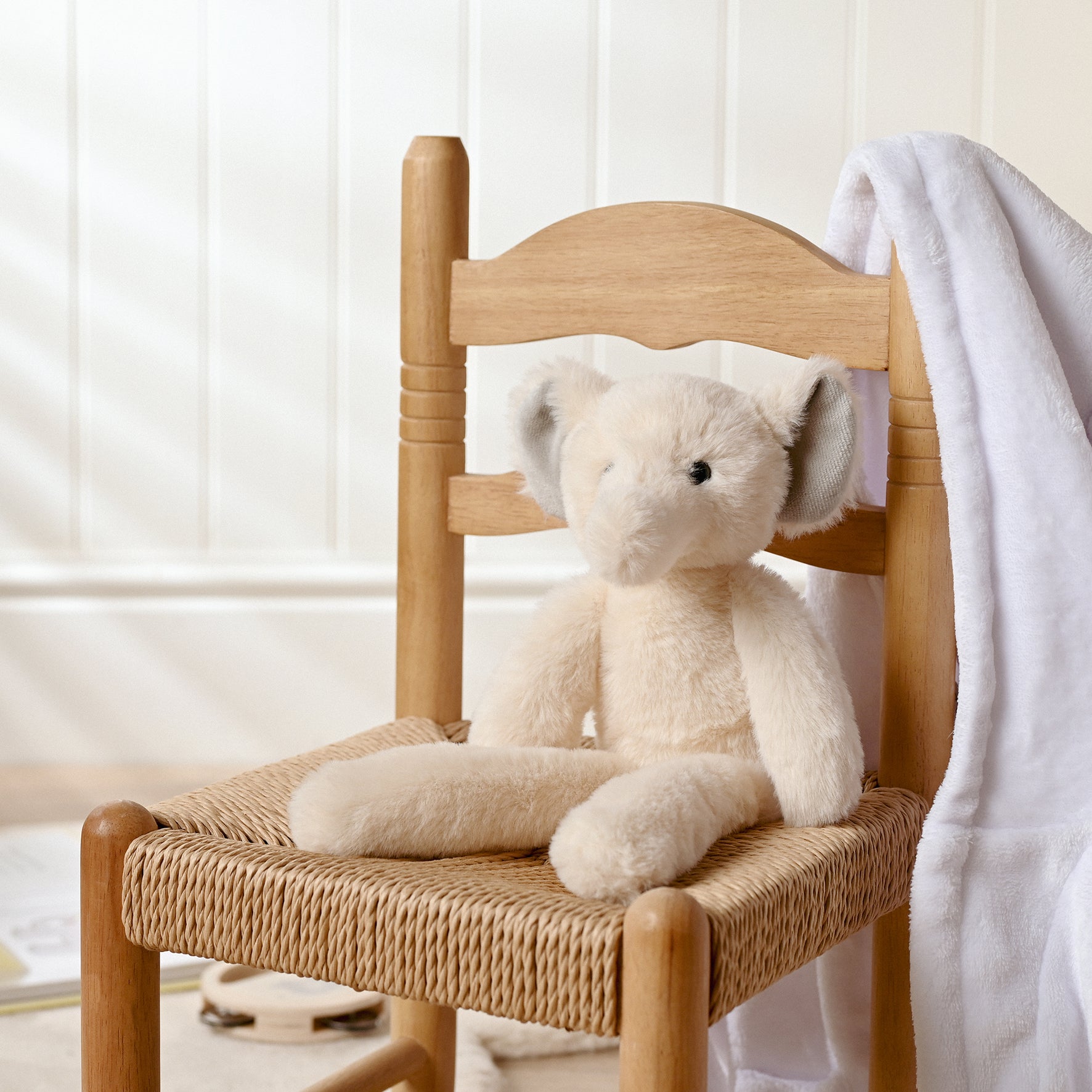 Ellie The Plush Long Leg Cream Elephant