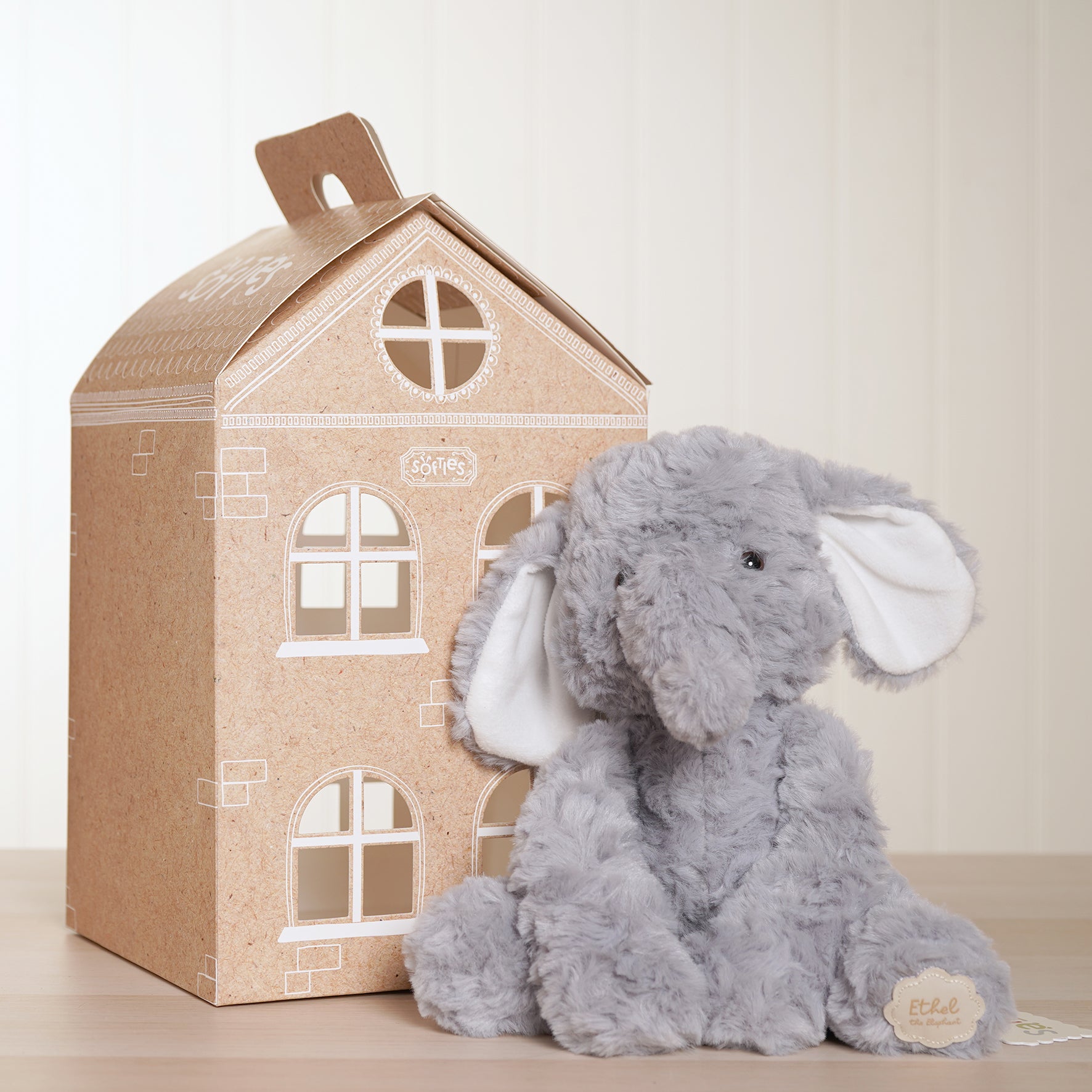 Ethel The Plush Sitting Grey Elephant