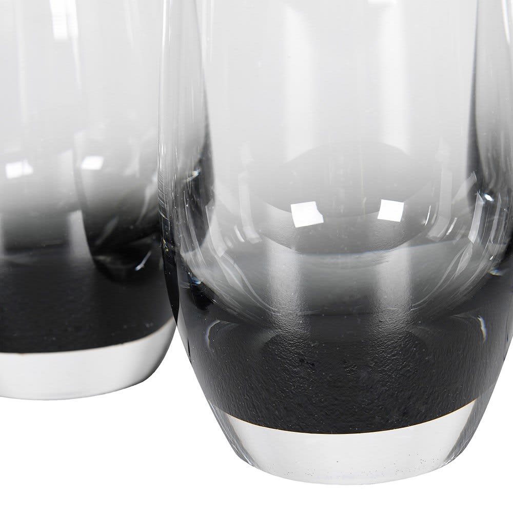 Set of 4 Smoked Hi-Ball Wine Glasses