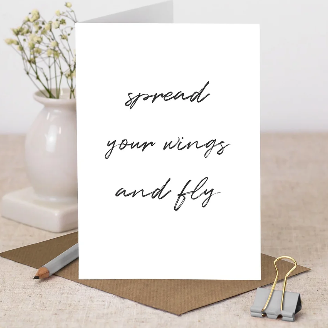 Memo 'Spread Your Wings & Fly' Greetings Card