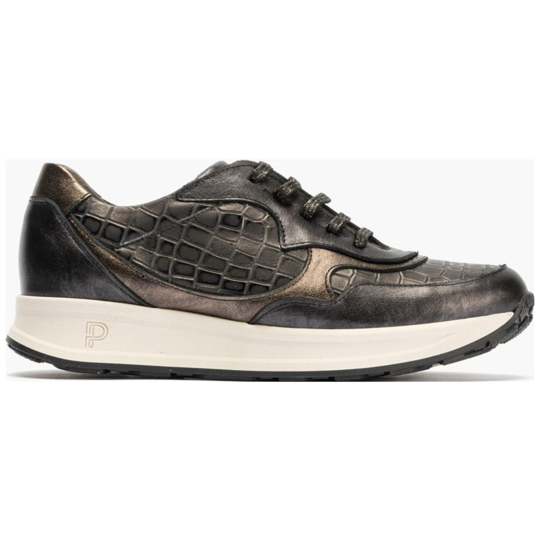 Pitillos Metallic Trainer with Crocodile Print