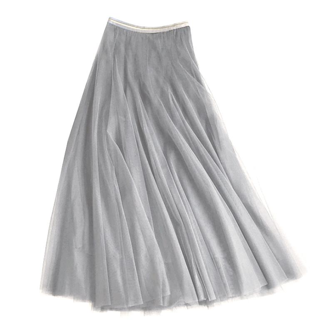 White Leaf Tulle Skirt