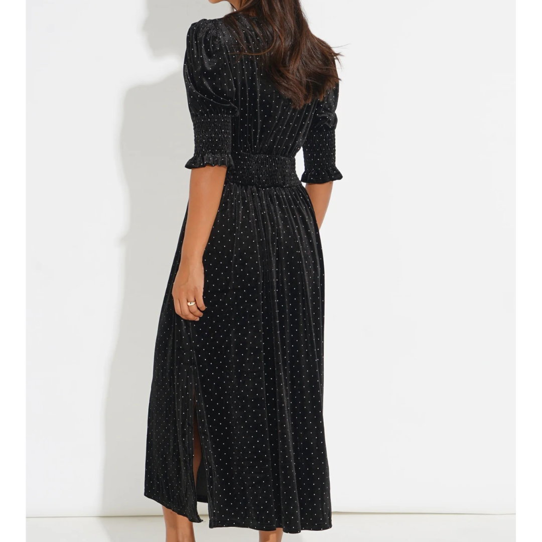 Velvet Polka Dot Tea Dress