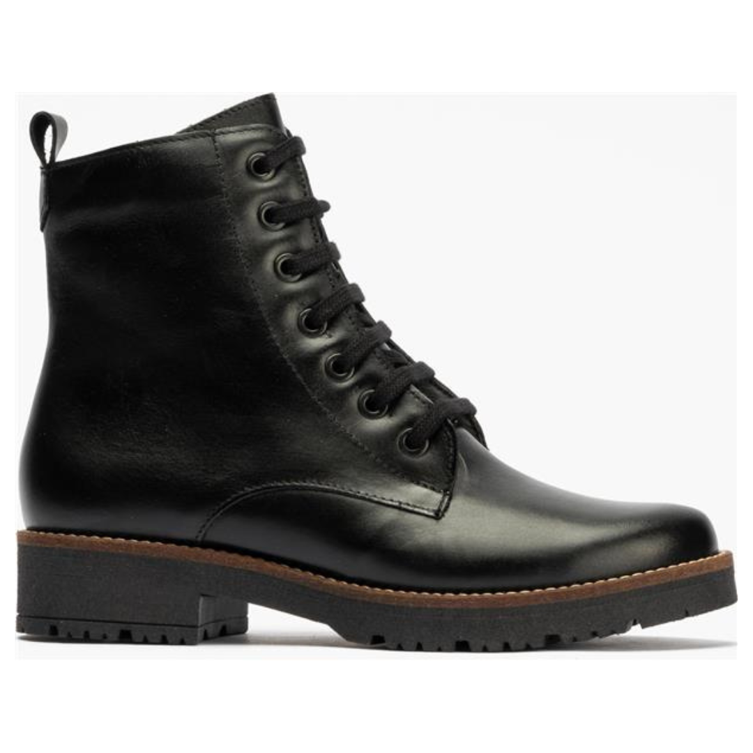 Pitillos Black Leather Lace Up Boots