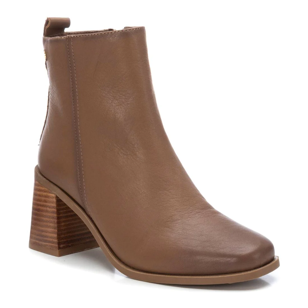 Taupe Leather Ankle Boots